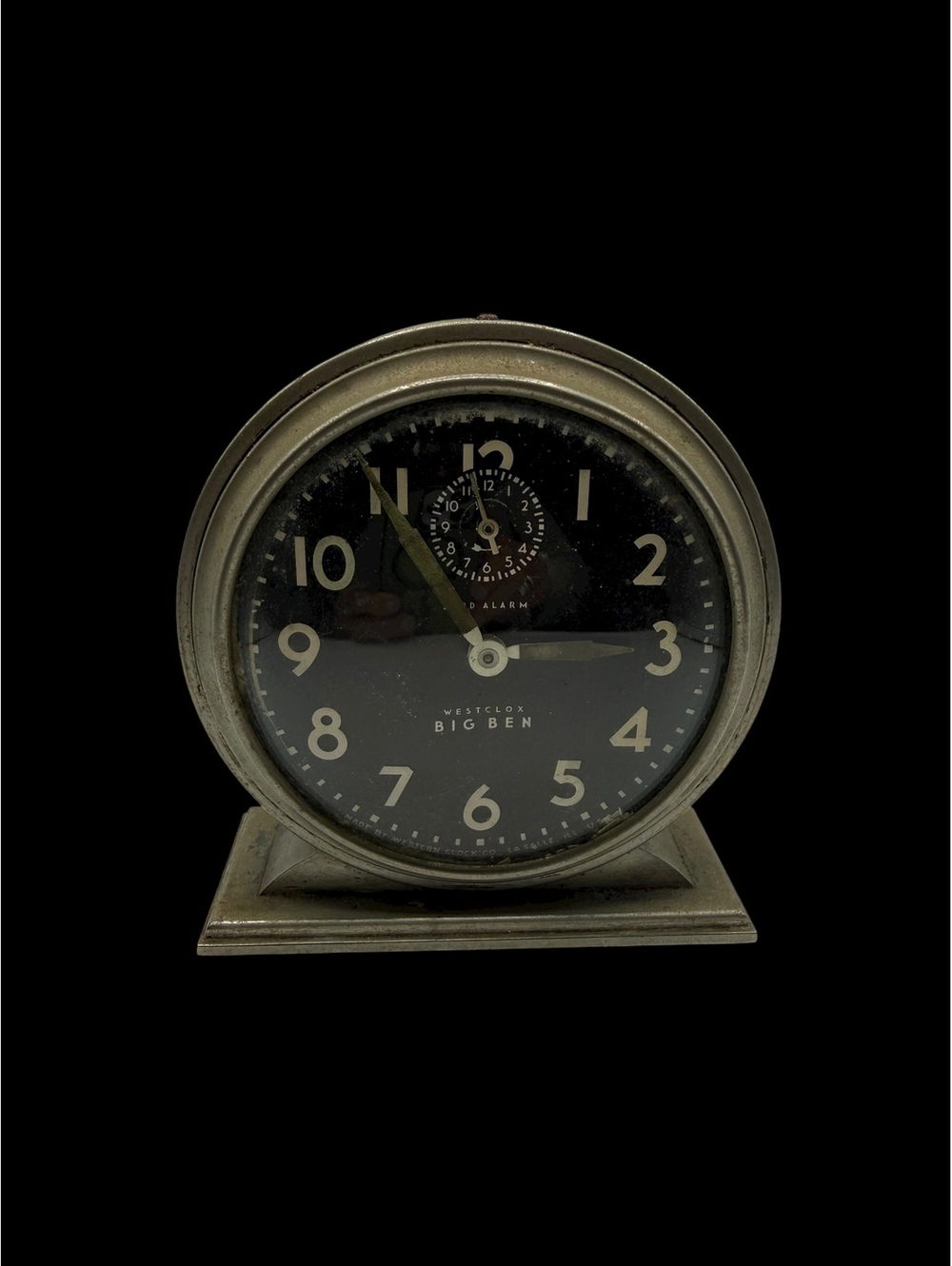 1932-34 Westclox Big Ben Style 3 Art Deco Alarm Clock Nickel Black Dial Repair